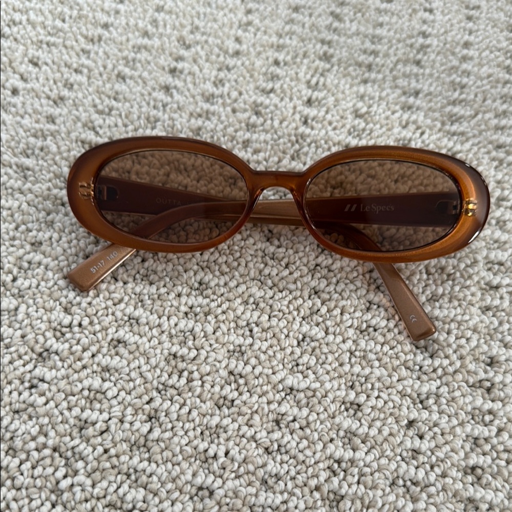 Le Specs Brown Oval Sunglasses Retro-Inspired Design